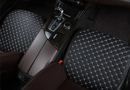 Prestige Serisi – 3 Parça Oto Koltuk Oturma Minderi Seti | Siyah & Beyaz Dikişli | CarSeat Lüx