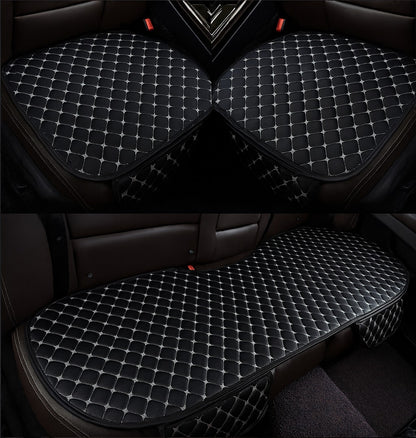 Prestige Serisi – 3 Parça Oto Koltuk Oturma Minderi Seti | Siyah & Beyaz Dikişli | CarSeat Lüx