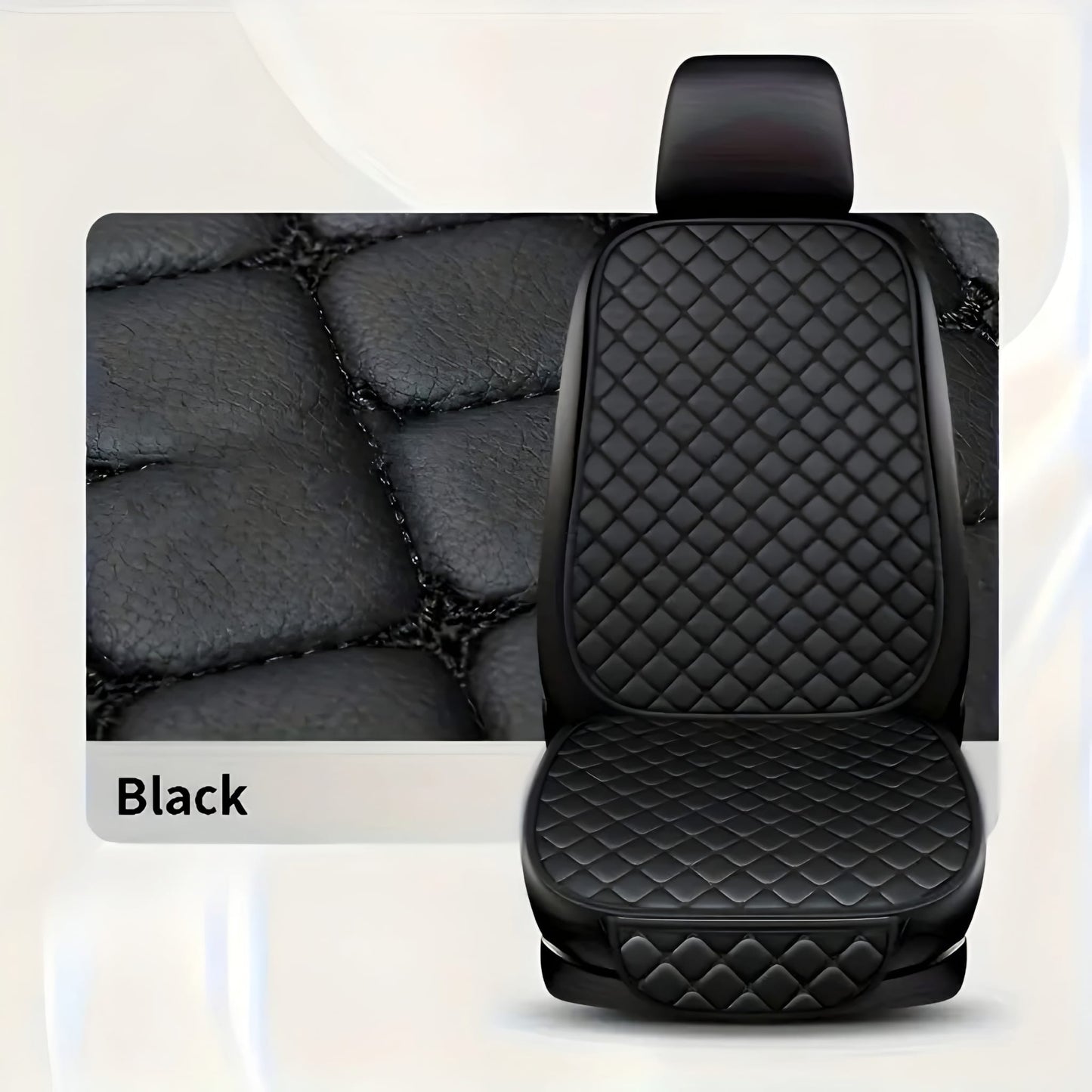 Flexi Serisi – 4 Parça Oto Koltuk Minderi Seti | Siyah & Siyah Dikişli Full Black | CarSeat Lüx